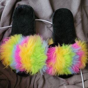 Colorful Furry Slippers